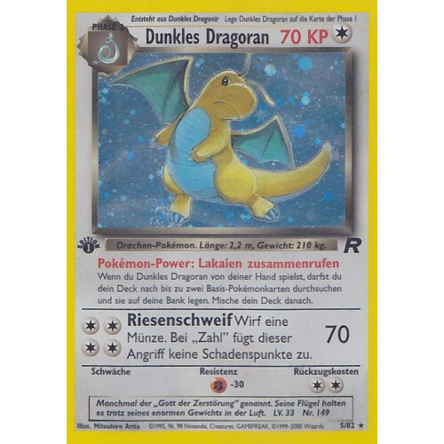 Dunkles Dragoran - 5/82 - Holo 1st Edition
