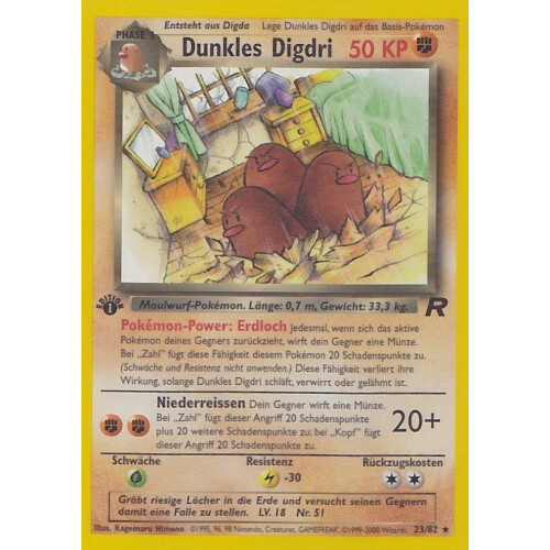 Dunkles Digdri - 23/82 - Rare 1st Edition