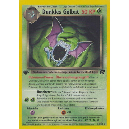 Dunkles Golbat - 24/82 - Rare 1st Edition