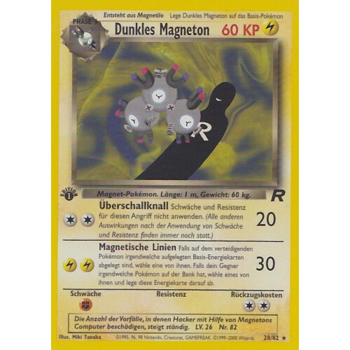 Dunkles Magneton - 28/82 - Rare 1st Edition