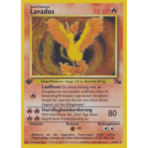 Lavados - 12/62 - Holo 1st Edition
