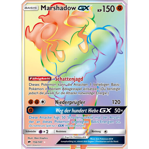 Marshadow GX - 156/147 - Rainbow Rare