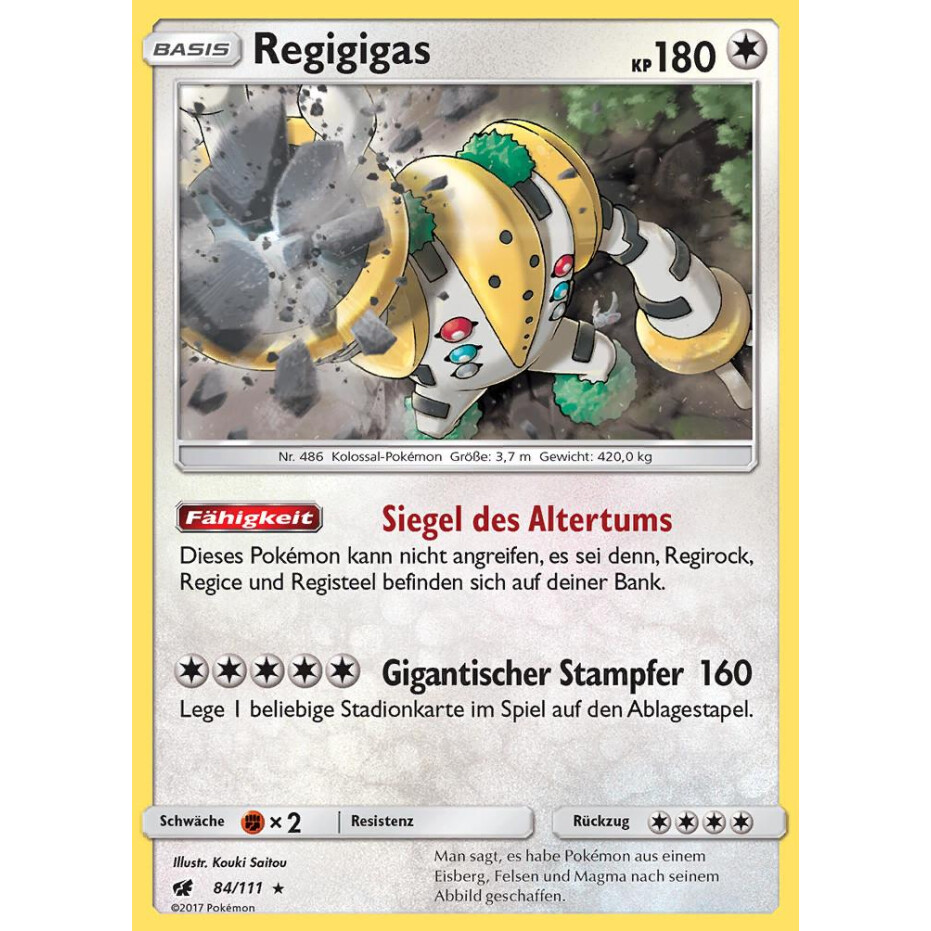 Crimson Invasion Regigigas 84/111 Reverse Holo Mint Pokemon Card 