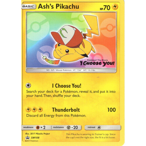 Ashs Pikachu - SM108 - Promo