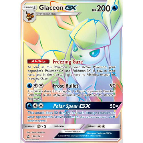Glaceon GX - 159/156 - Rainbow Rare