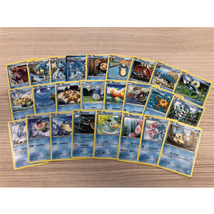 25 Deutsche Wasser Pokemon Karten - Keine Doppelten!