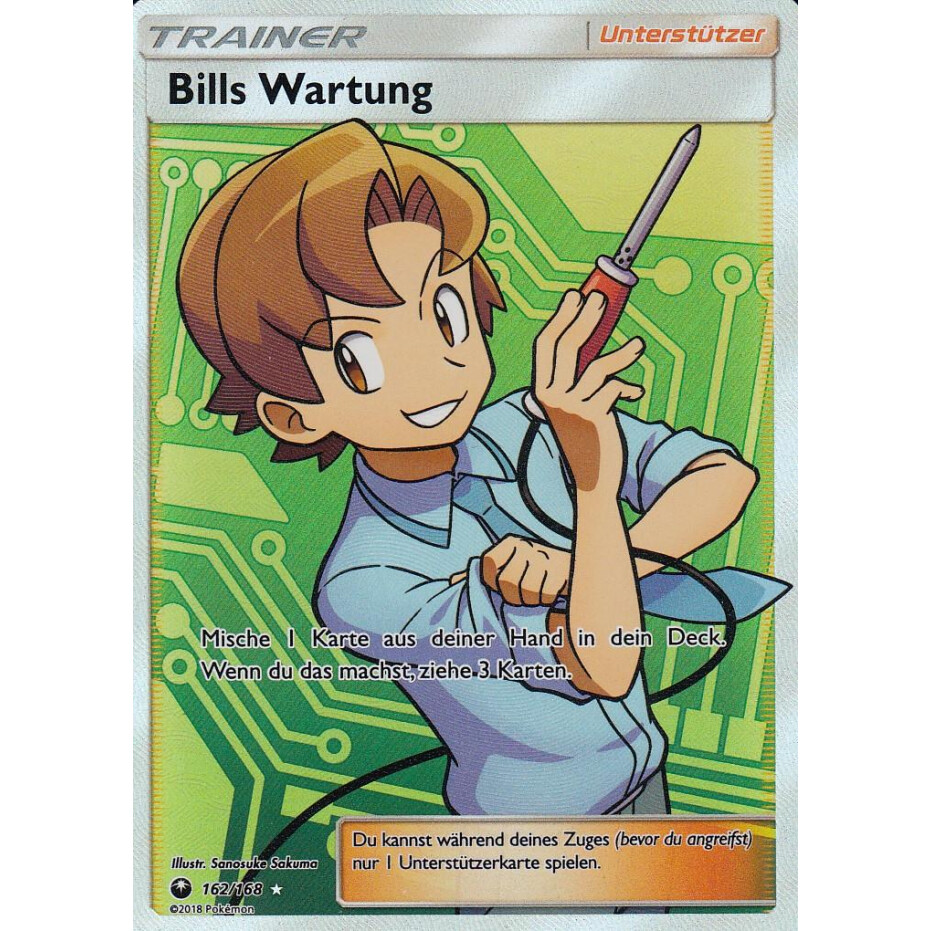 Deutsch Pokémon Bills Wartung 162/168 Full Art Holo Sturm am Firmament 