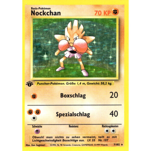 Nockchan - 7/102 - Holo 1st Edition - Good